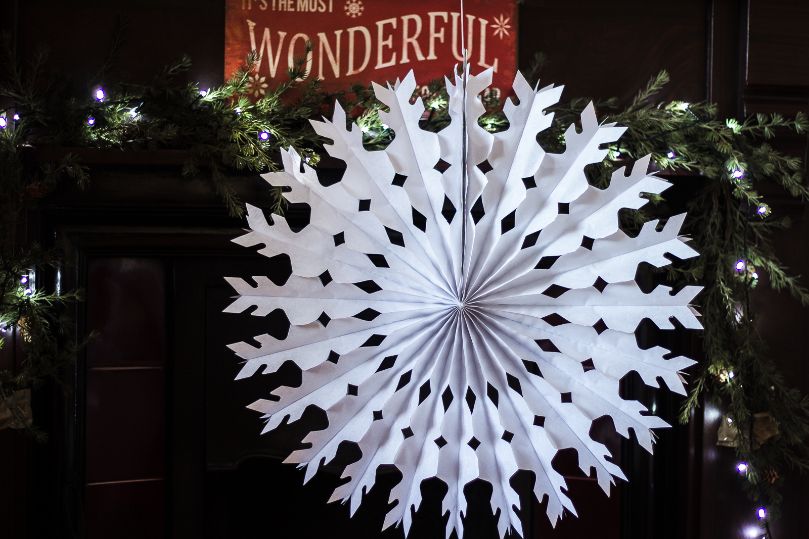 Pack of 12 Paper Snowflake Christmas Hanging Decorations ...