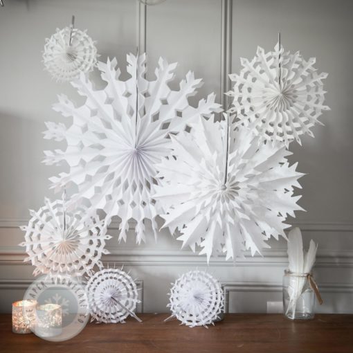 Mixed Pack of 7 Paper Snowflakes