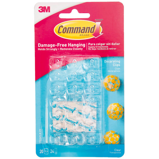 Command Clear Decorating Clips with Clear Strips Value Pack 40 17026CLR