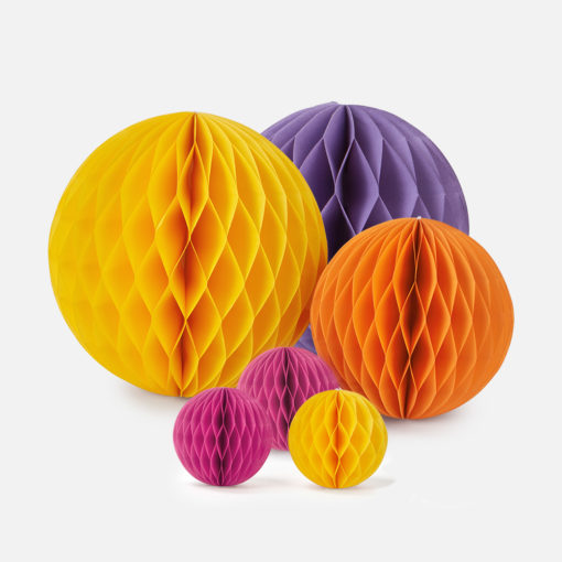 Individual Honeycomb Balls in Festival Colours