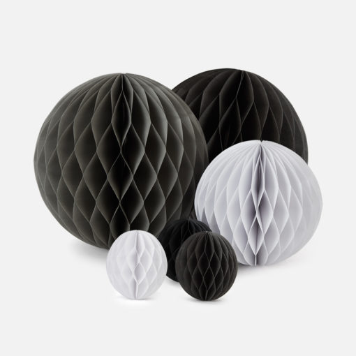 Individual Honeycomb Balls in Monochrome Colours