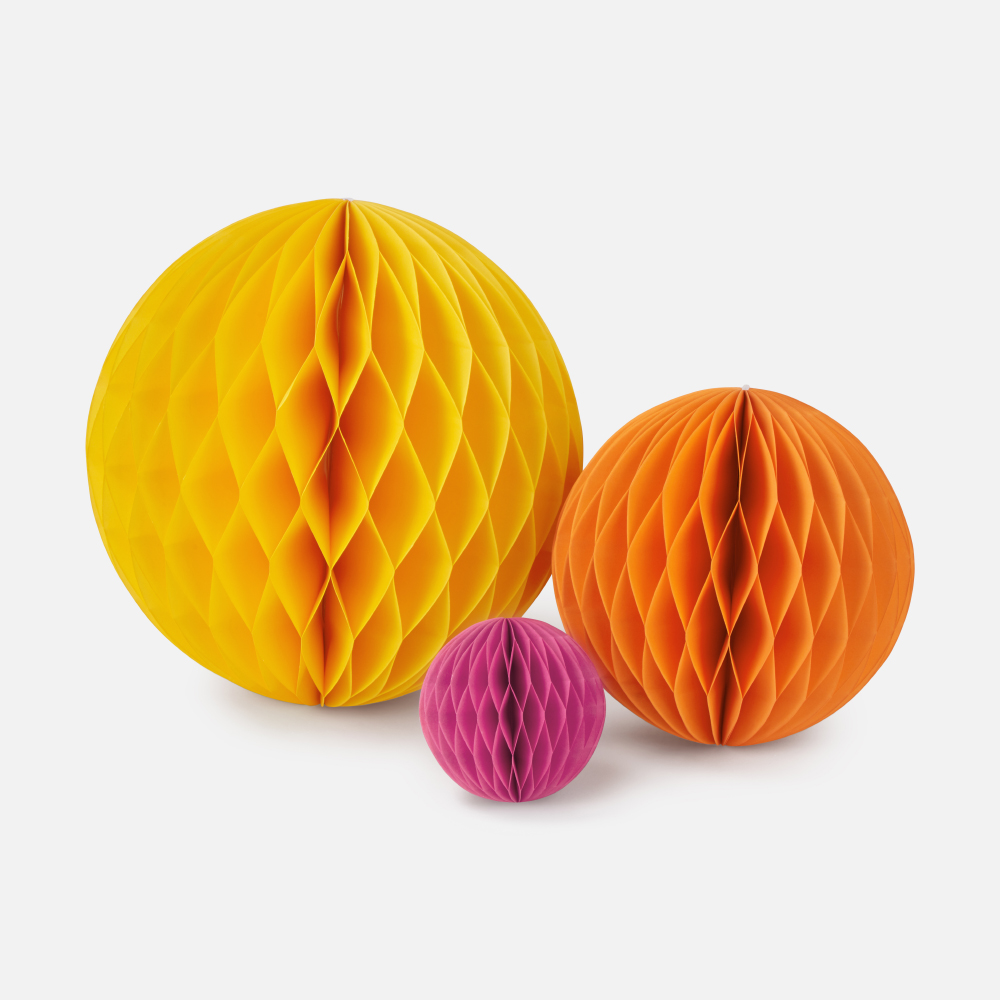 Trio of Ball Decorations , 1030cm in Festival Colours The