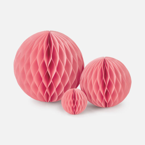 Pastel Pink Honeycomb Ball Trio